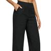 Women Pants Wide Leg High Rise Work Trousers with Side Pockets Pure Color Summer Pants Casual Business Office Wear