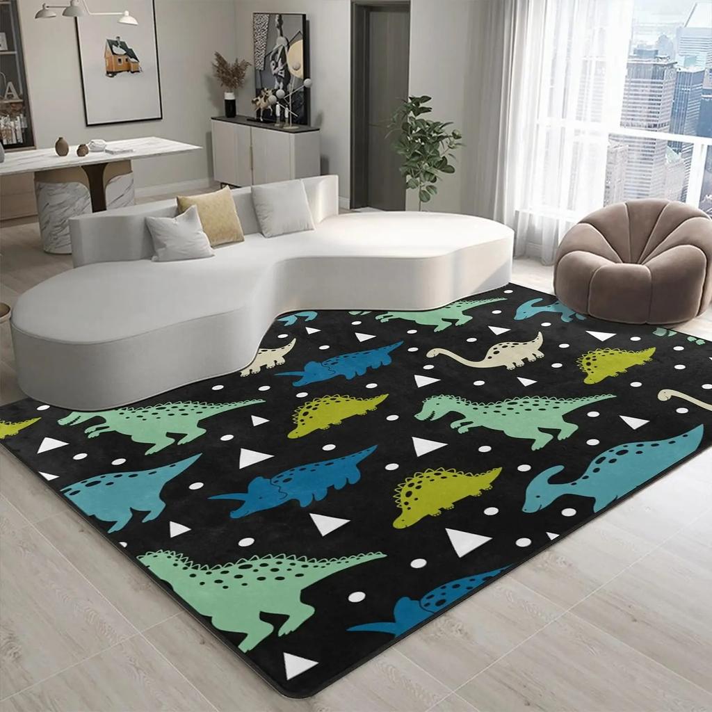 Cartoon dinosaur carpet children's room bedside soft non-slip floor mat game crawling floor mat home decoration carpet door mat