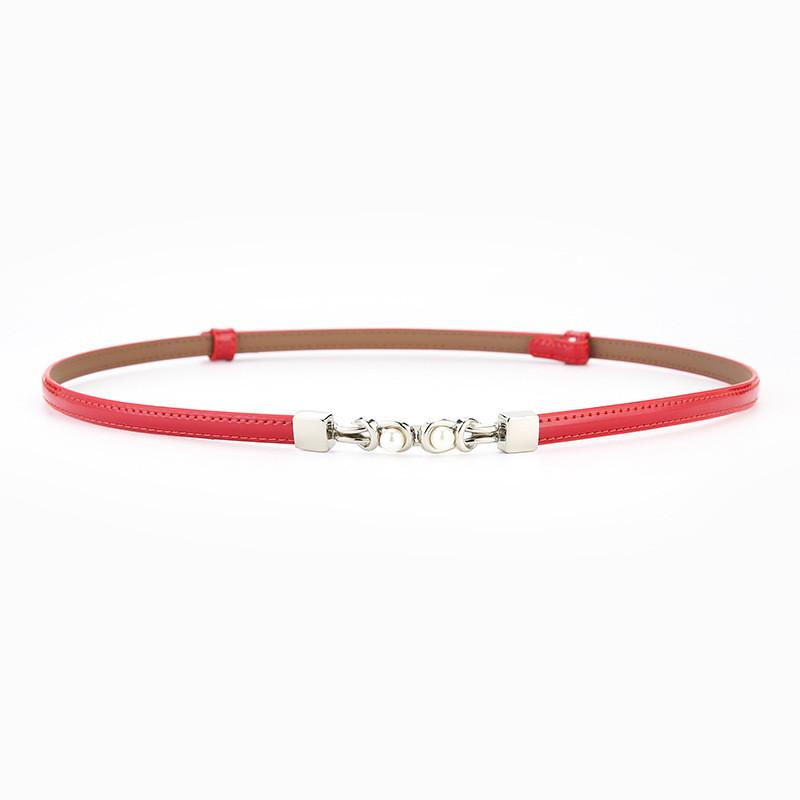 Genuine Leather Womens Adjustable Pearl Pullthrough Waist Belt For Elegant Dress And Suit Outfit