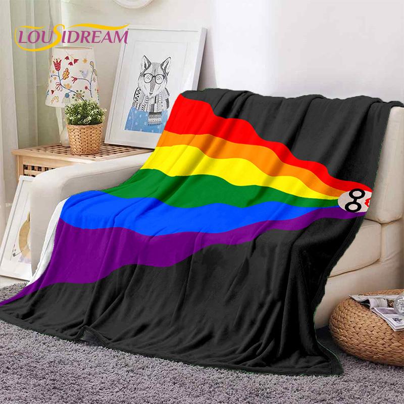 Rainbow Colour Illusion Cartoon Soft Flannel Blankets,Throw Blanket Comfortable Blanket for Picnic Beds Sofa Home Bedroom Gifts
