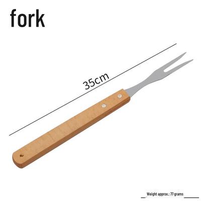 Drei An Stainless Steel BBQ Fork Set with Wooden Handle