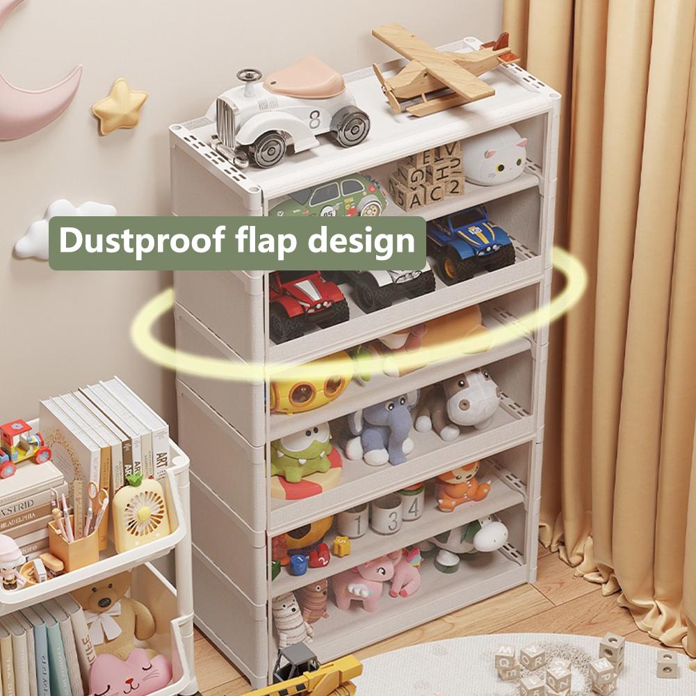 7 Tiers Storage Containers Bin with Lid Shoe Storage Cabinet with Clear Flip Door Shoe Storage Shelf Cabinet for Bags Books