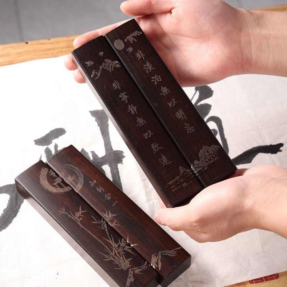 1Pair Natural Wood Paperweight Retro Calligraphy Tool Ancient Chinese Paper Weight  Art Supplies