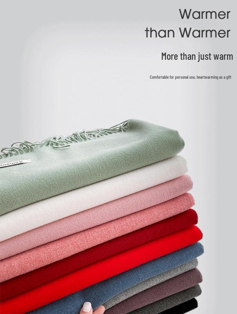 Korean Style Women's Imitation Cashmere Scarf: Cozy Autumn and Winter Shawl for Men and Women