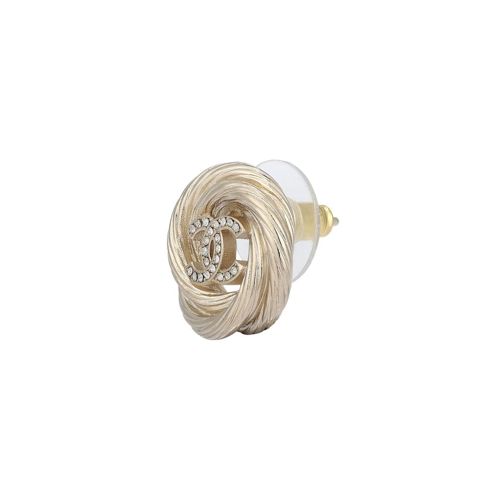 CHANEL Stud Earrings Women's Gold AB-25S-099
