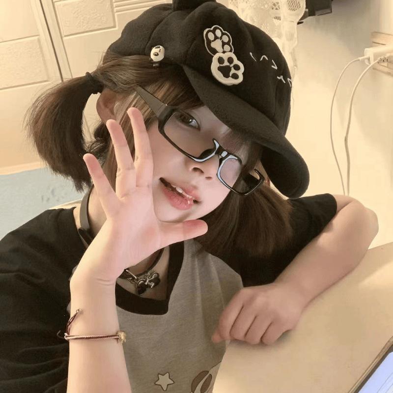 Cat ears octagonal hat new sweet sister women's newsboy hat show face little beret cute cos hat
