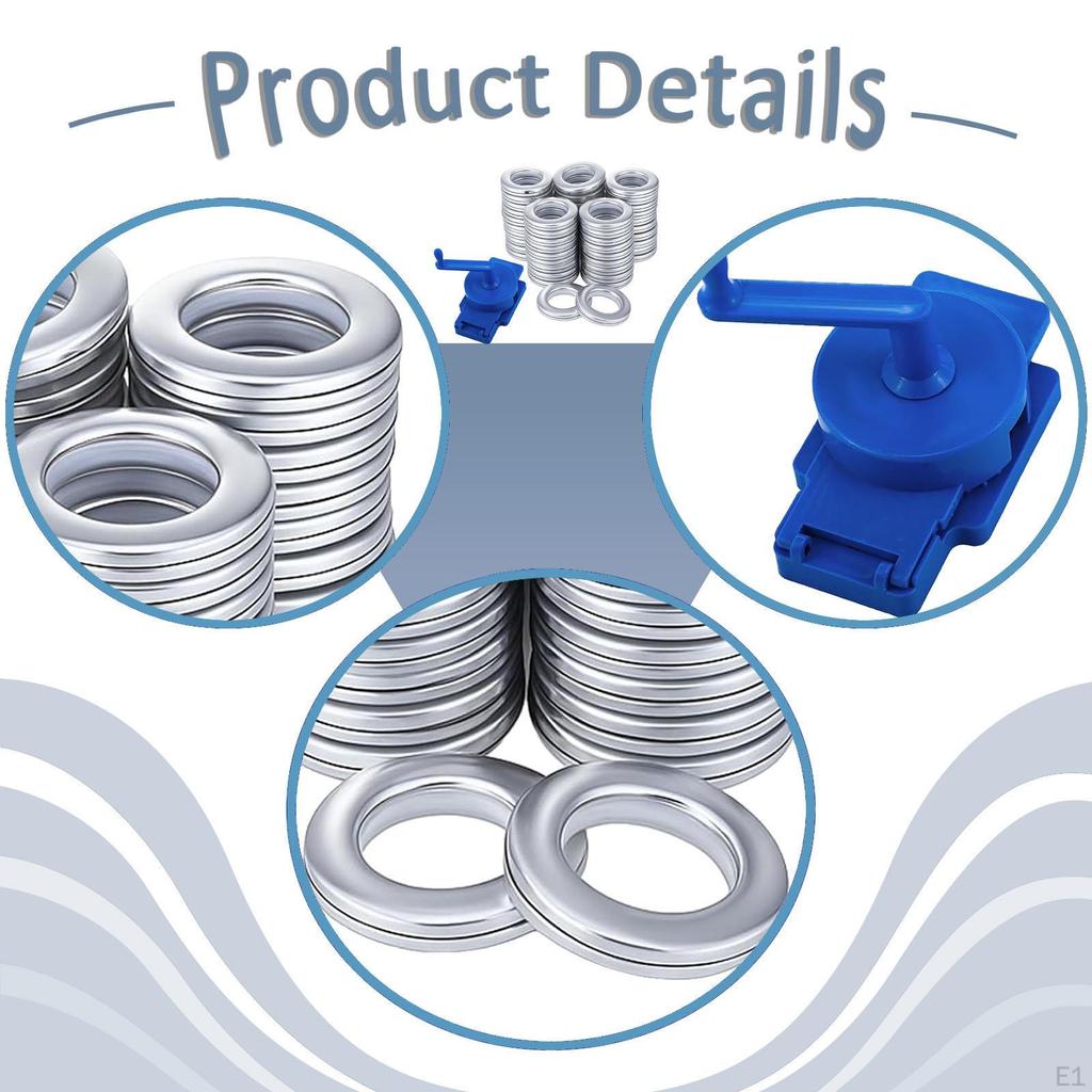 5 Rotary Curtain Hole Punch Kit Eyelet Rings Tool Drill Adjustable Accessories Made of