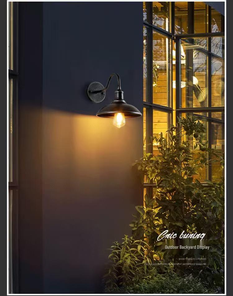 Retro American Outdoor Wall Lamp: Waterproof Lighting for Balcony, Corridor, Walkway, Garden, and Courtyard Fence.