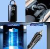 Tire Inflator Portable Air Compressor - with Battery,12V DC Electric,LED Light and Phone Charging - One Click Smart Pump Auto Shut-Off (150 PSI)