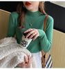 2024 Autumn Winter Women's Lazy Style Long Sleeve Knit Sweater with Half High Neck