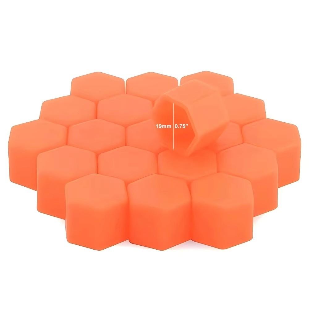20Pcs N Silicone Car Wheel Nut Caps Hex Design 19mm Lug Bolt Covers Protective Decorative Tire Wheel Screw Caps Rim Protection