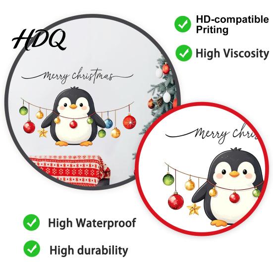 Festive Party Decorations Christmas Cute Penguin Wall Sticker Merry Cartoon Animal Art Decal Holiday Window Glass Stickers Removable Peel And Stick