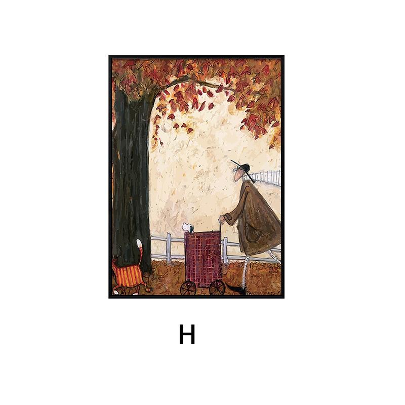 Cute Cartoon Happy Family Lover Painting On Canvas Happiness Love Posters and Prints for Living Room Bedroom Decor Wall Art