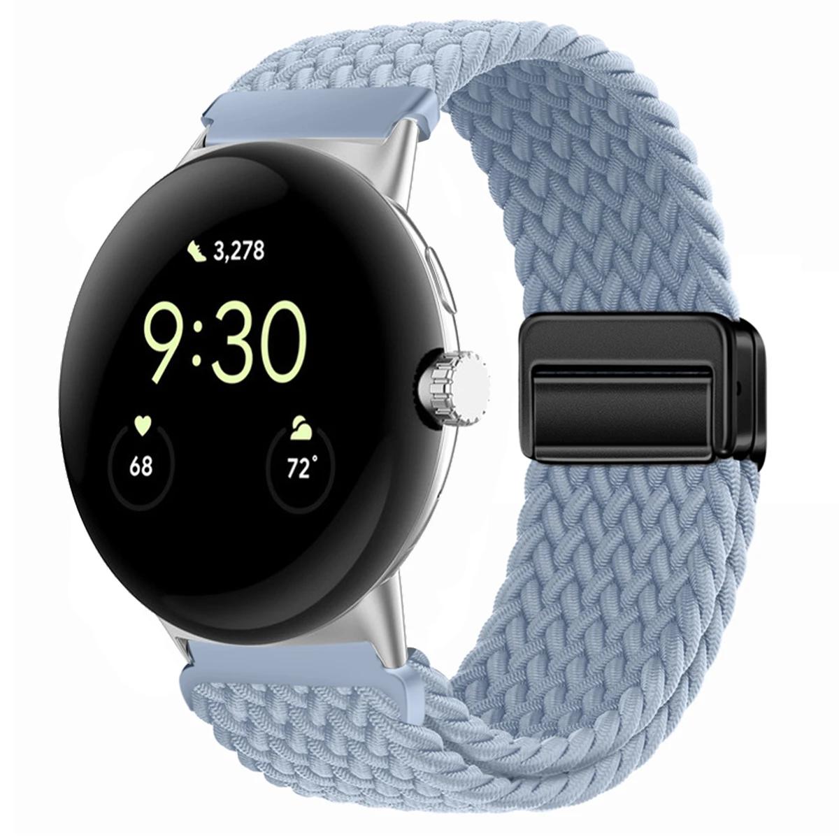 

20mm Nylon Braided Strap for Google Pixel Watch 3 45mm Band for Google Pixel Watch1/2/3 41mm Magnetic Wristband watch Bracelet Pixel Watch 2 41mm