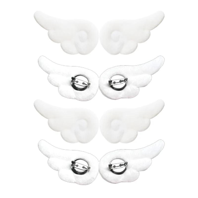 8/2pcs Ins Double-sided Angel Wing Broochs High-value Hair Clips DIY Plush Wings White Blue DIY Material