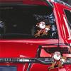 Car Interior Stickers Christmas Decoration Side Window Bumper Sticker, Santa Claus Elk Car Glass Window Decoration Sticker