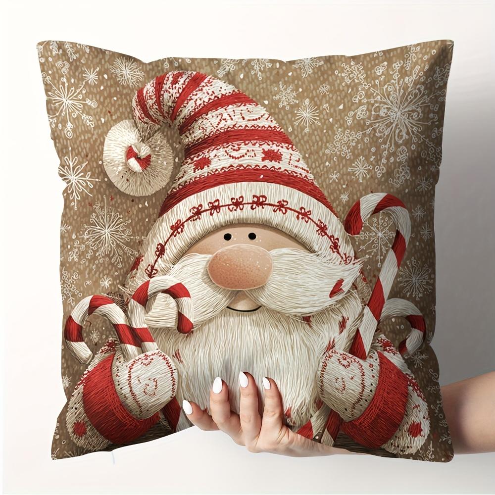 New Holiday Christmas Pillowcase With Gingerbread Santa Claus And Holiday Patterns Suitable For Sofa And Bedroom Decoration