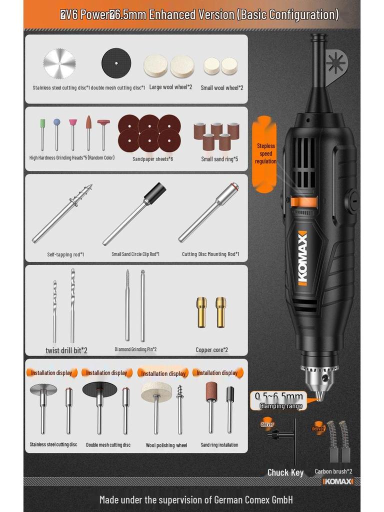 Handheld Electric Grinder & Polisher for Wood, Jadeite, Carving, and Cutting: Compact Electric Drill Tool