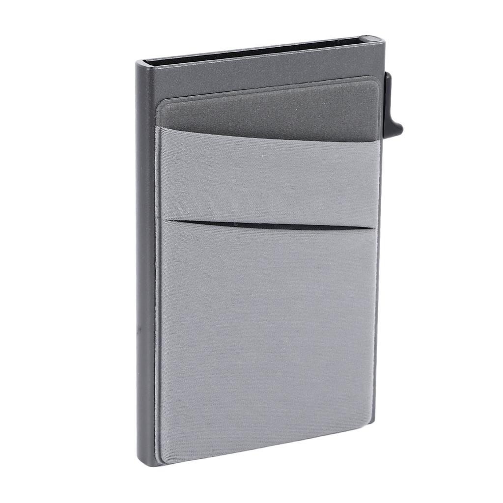 Men Slim Card Holder Wallet Secure Protection Card Holder Side Push Aluminum Alloy Slim Minimalist