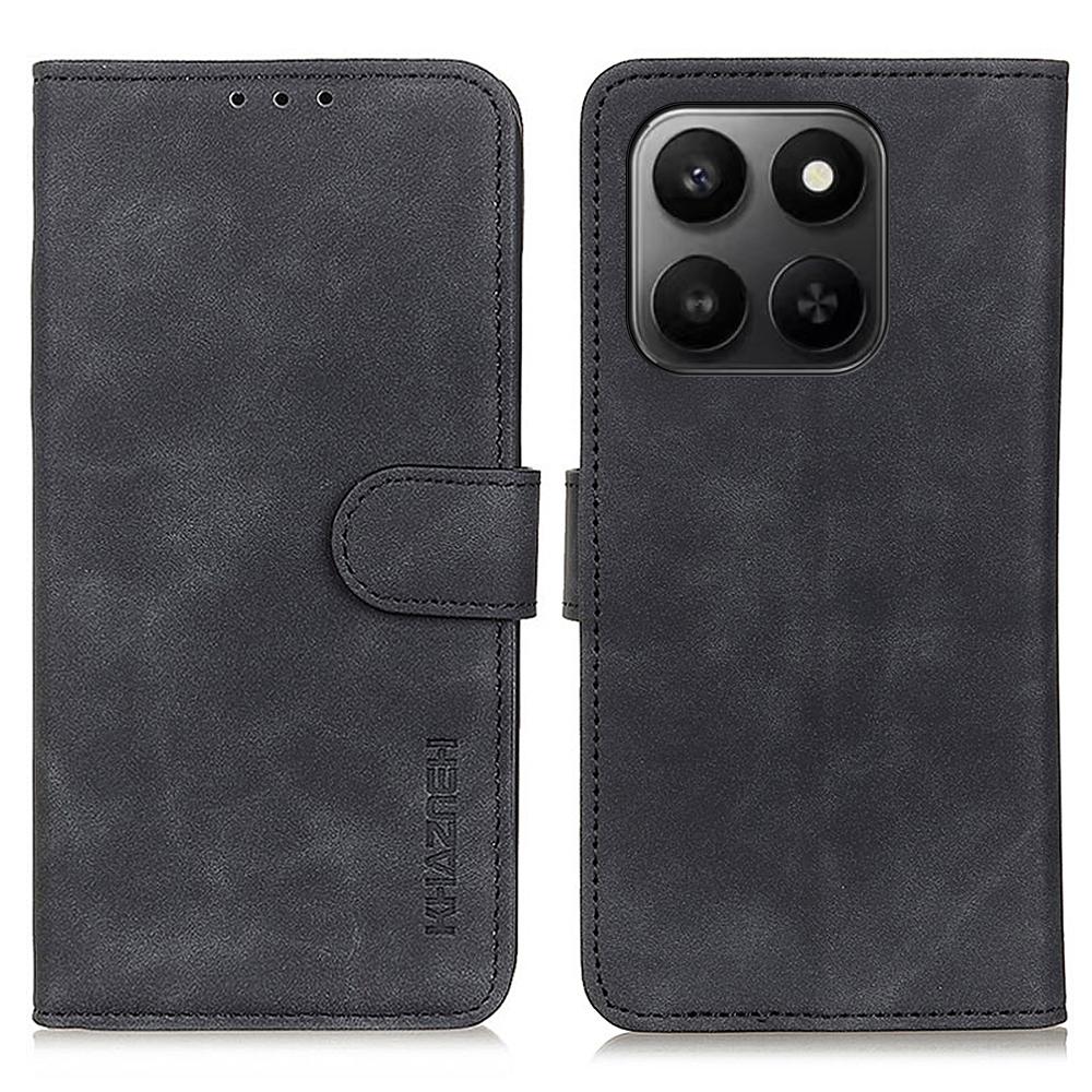 For iPhone 15 Pro Max Wallet Case Double Folded Edge Skin Touch PU Leather Flip Phone Cover