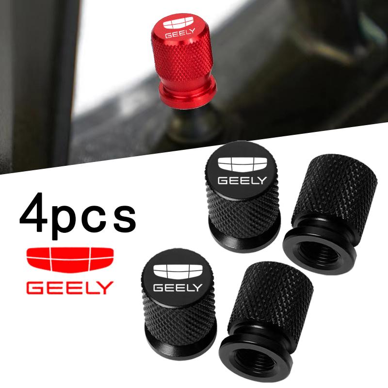 4pcs Car Wheel F100 Tire Valve Caps Tyre Stem Covers Airdust Waterproof For Geely Atlas Coolray Emgrand EC7 EC8 X7 EX7 CK2 CK3 GL GS