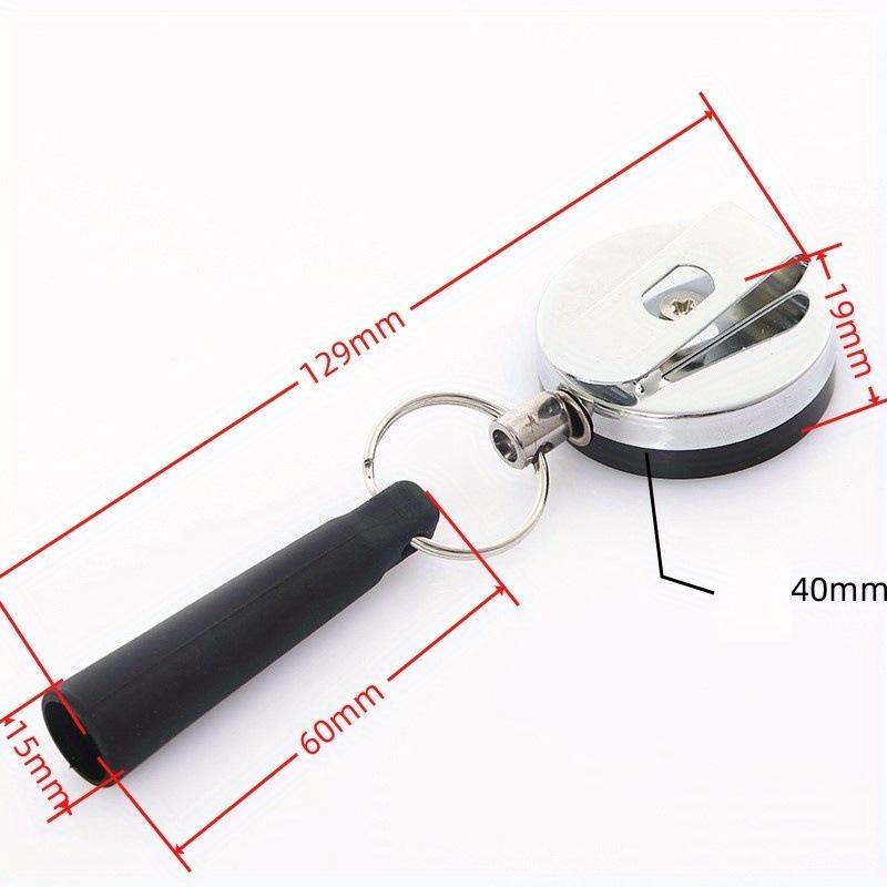 1/2Pcs Heavy Duty Retractable Pen Camping Pull Holder Reel Carpenter Pencils Anti Lost Rope Key Ring Chain Belt Clip
