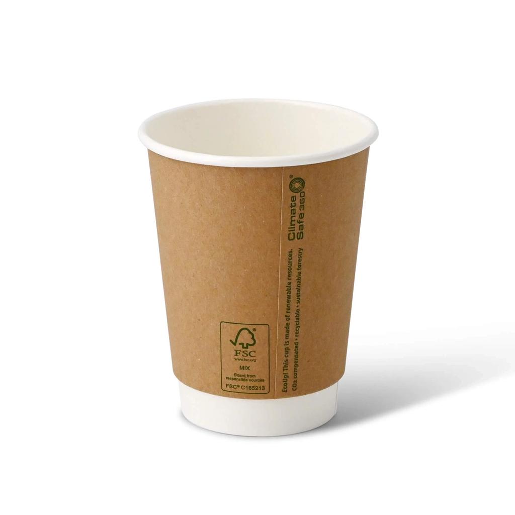 Kubek Papierowy Dwuściankowy Kraft, Dyspersja 350 Ml, Śr. 90 Mm, 25 Szt.