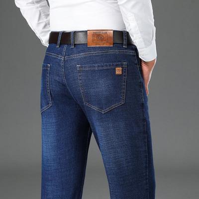 Elastische Jeans mit geradem Bein für Herren für Väter mittleren Alters – Lockere Passform, Frühlings-/Herbsthose
