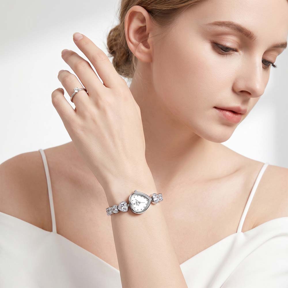 GEDI Heart-Shaped Women's Quartz Wristwatch Gem-Set Heart-Shaped Bracelet New Ladies' watch Dress Watch Gifts relogio feminino