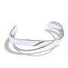 Yhpup Gold Silver Color Stainless Steel Smooth Metal Geometric Cuff Open Bracelet Bangle Waterproof Trendy High Quality Jewelry