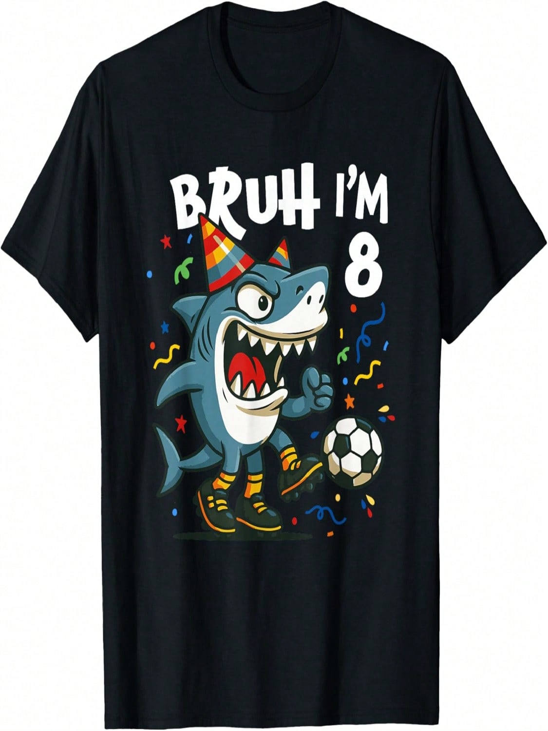 Tralalero Tralala Italian Brainrot Soccer 8th Birthday T-Shirt S
