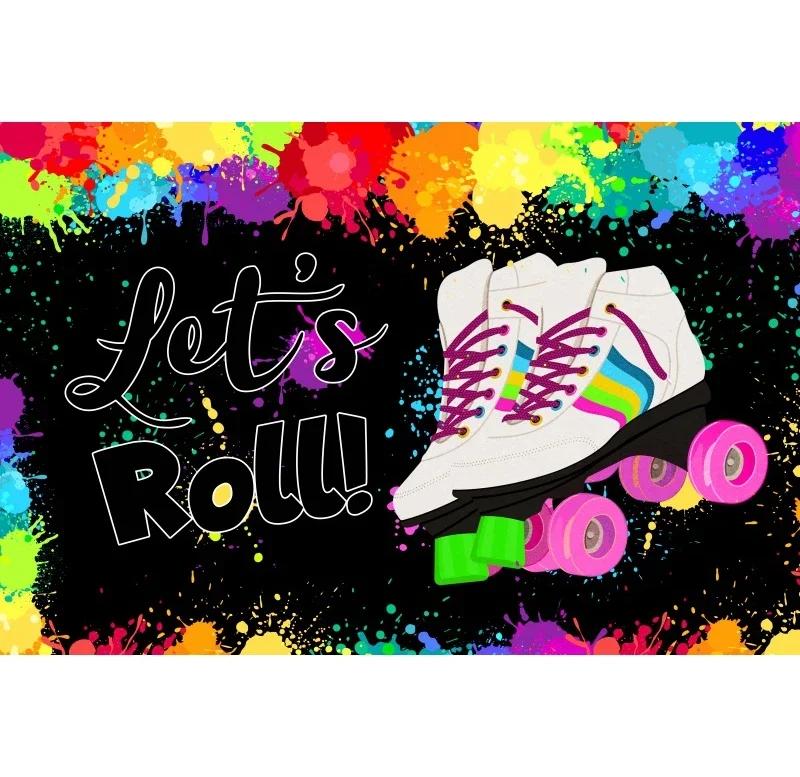Splashing Graffiti Glow Wall Backdrop  HipHop Theme Happy Birthday Party Photography Background BannerTapestry