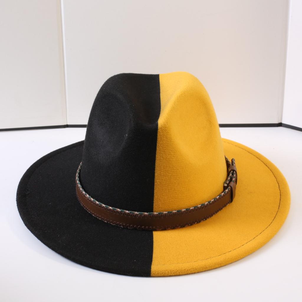 Popular European and American Classic Double-color Wide-brimmed Top Hat Men's and Women's Fashion OL Style Cowboy Hat Jazz Hat
