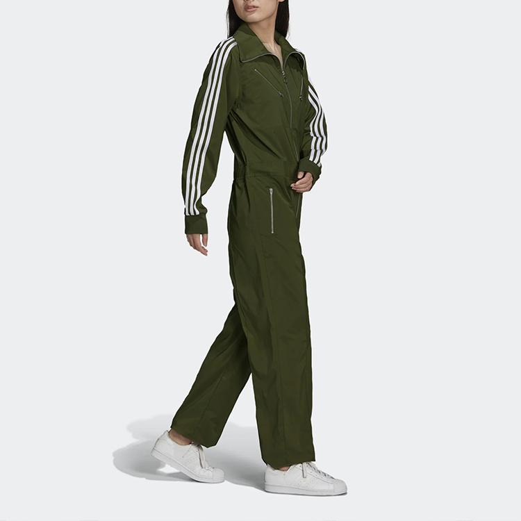 adidas Originals X Resistance Montérky Parley Pruh s logem Jednobarevný Dlouhý rukáv Kombinéza Dámský kombinéz Tmavě olivově zelená HD2517
