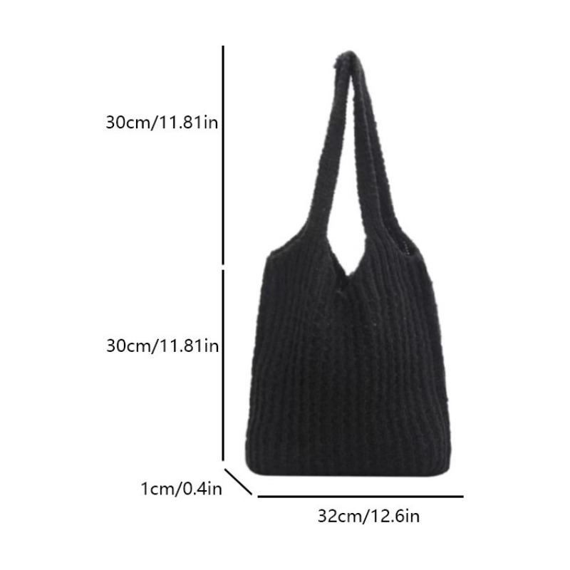 Versatile Holiday Knitting New Summer Knitted Tote Bag Women's Large-capacity Shoulder Bag Handbag Lazy Wind