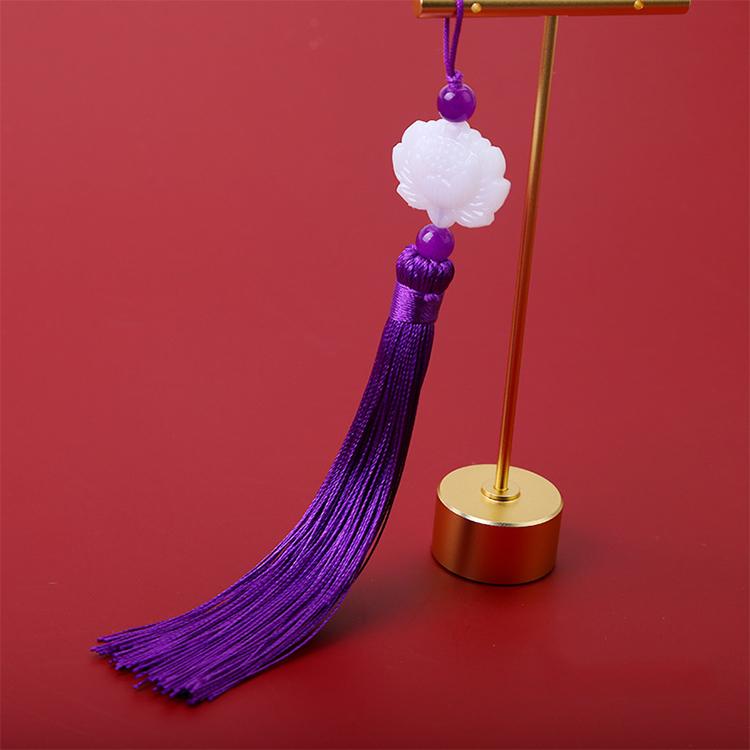 2pcs/Lot White Lotus Pendant Tassel Hanging Tassel Silk Fringe Bangs Flower Tassel Trim Key For Curtains Home Decor Accessories