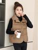 2026 Korean Style Patchwork Down Cotton Women's Sleeveless Winter Vest - Trendy European Outerwear