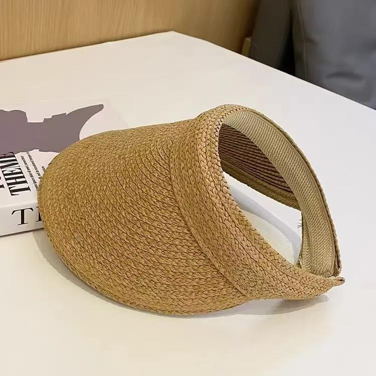 Korean Style Foldable Wide-Brim Straw Hat - Women s UV Sun Protection One Size хаки