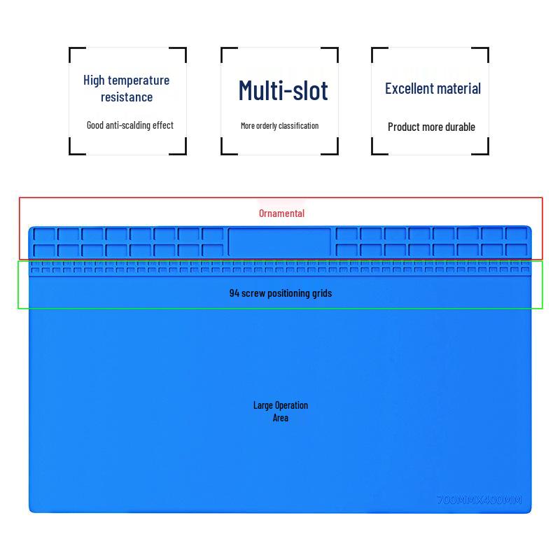 High-Temperature Resistant Silicone Repair Mat: Anti-slip, Anti-corrosion, Anti-static for Mobile Phone Repairs