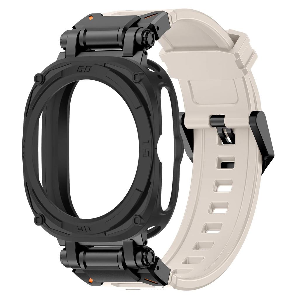 Case+Strap For Samsung Galaxy Watch 7 Ultra Soft TPU Silicone Band Metal Case for Samsung Galaxy Watch 7 Ultra No Gaps Bracelet