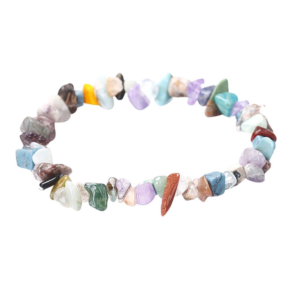 5-8mm Mixed Natural Gemstone Chip Beads Stretchy Bracelet