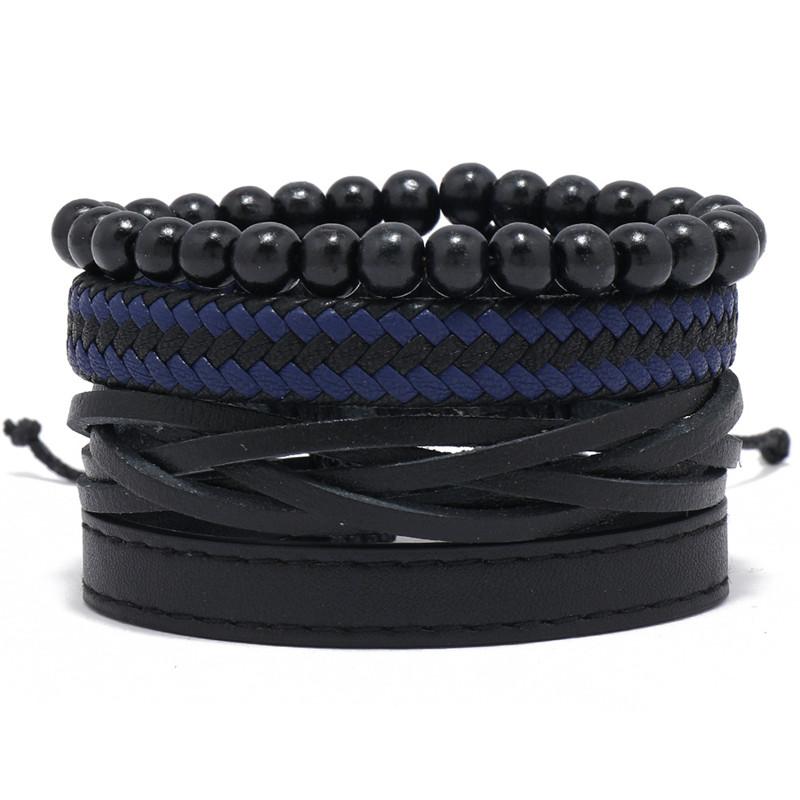 ZORCVENS Classic Hand-Woven Leather Bracelet Multilayer Men Bracelets Punk Beads Bangle for Friend Charm Jewelry Gifts