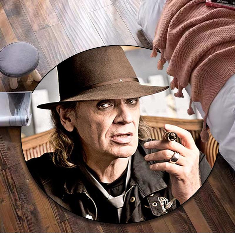 1 vnt. Udo Lindenberg apvalus spausdintas kilimas - namų dekoracija Kilimas svetainei, miegamajam, grindims, kompiuterio kėdės plotui