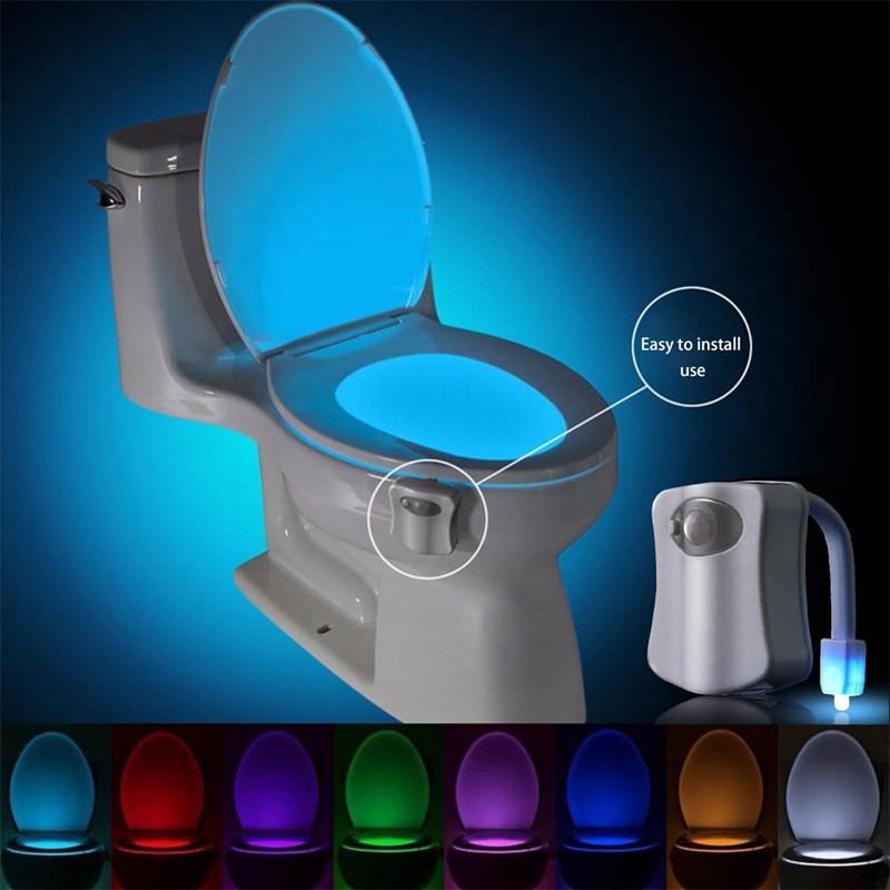 PIR Motion Sensor Toilet Seat Night Light 8 or 16 Colors Waterproof Backlight For Toilet Bowl LED Luminaria Lamp WC Toilet Light