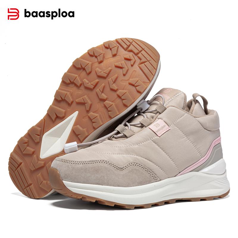 BAASPLOA Winter Women's Cotton Shoes Non-Slip Comfortable Warm Plush New Cotton Shoes Winter Outdoor Women's Warm High Top Cotton Shoes