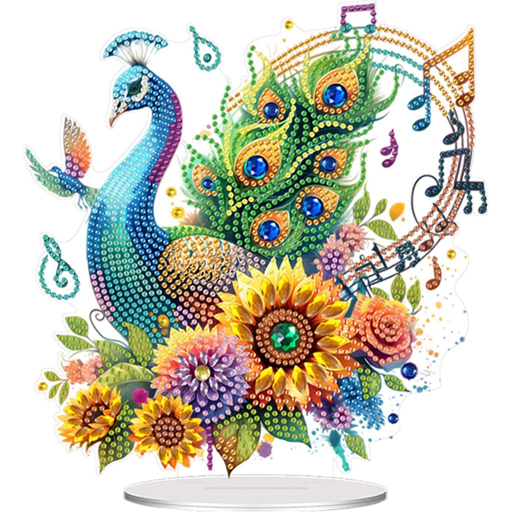 Acrylic 2D Flat DIY 5D DIY Diamond Art Tabletop Decorations Diamond Painting Desktop Decorations for Home Office Desktop Decor