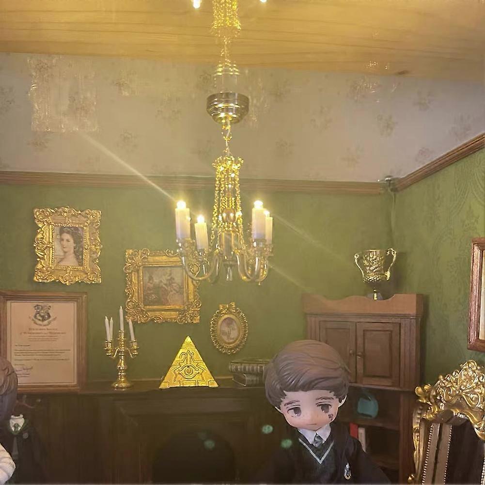 Mini Doll House Chandelier LED Lamp Battery Operated Lights Pendant Lamp Light