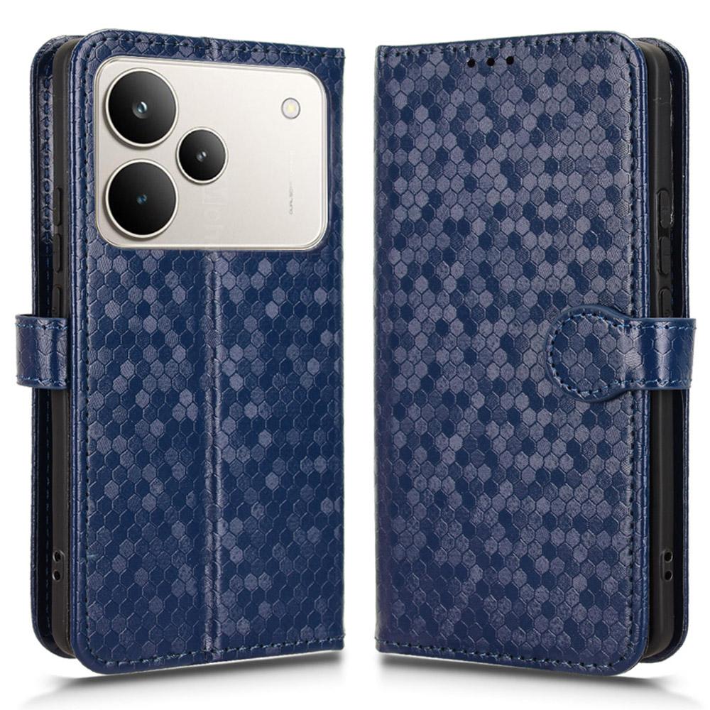 For Realme P4 5G Wallet Case Dot Pattern Imprint PU Leather Phone Cover with Wrist Strap