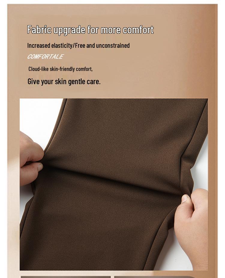 Warm High-Waist Velvet Pants for Middle-Aged and Elderly Women - Autumn/Winter Straight-Leg Style