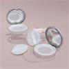 3g Ultra-Thin Iridescent Powder Case with Mirror & Puff, Refillable Loose Powder Container for Makeup Packaging